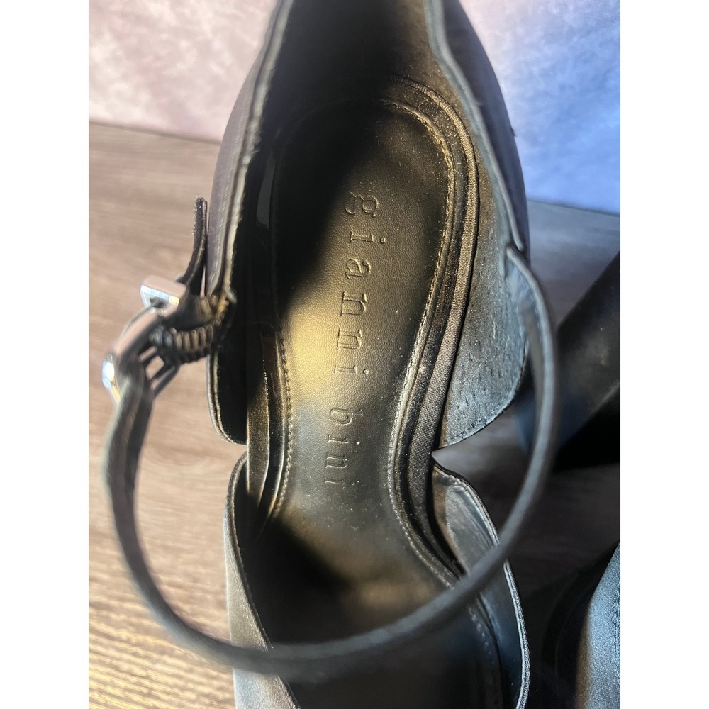Gianni Bini Satin Double Platform Mary Jane Pumps Black Square Toe Size 7M - Picture 4 of 7